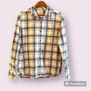 FAT FACE Long Sleeve Button Down Plaid Shirt